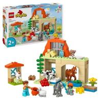 LEGO 10416 DUPLO Mijn stad zorgt voor boerderijdieren, educatief speelgoed voor baby's, huis, paardenminifiguren
