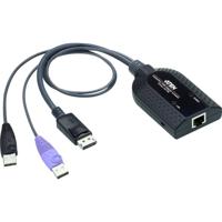 ATEN KVM Adapterkabel [1x USB-A 2.0 stekker, DisplayPort stekker - 1x RJ45-bus] 0.20 m Zwart