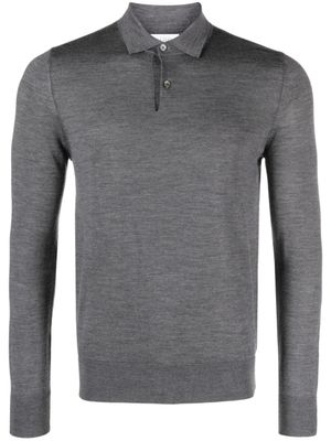 Ballantyne polo en jersey de laine à manches longues - Gris