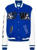 Off-White Royal logo-appliqué varsity jacket - Bleu - thumbnail