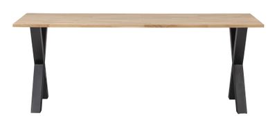 WOOOD Eettafel 'Tablo' Eikenhout, met X-poot, 220 x 90cm