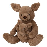 Kangoeroe met baby knuffel van zachte pluche - 38 cm zittend