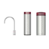 Quooker Nordic Round kokendwaterkraan - draaibare uitloop - Combi+ incl. Cube reservoir - Warm / kokend / bruisend / gefilterd water - Chroom 22+NRCHR-CUBE