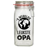 Cadeau voorraadpot - opa - glas - 12 x 7 cm - 1,5 liter - verjaardag cadeau - snoeppot