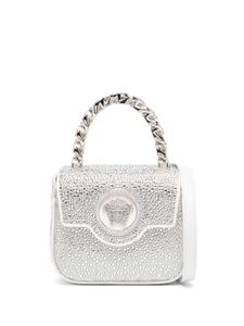 Versace mini sac La Medusa à ornements en cristal - Argent