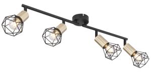 Globo Plafondlamp Xara I 4-lichts zwart met goud 54802S-4AB