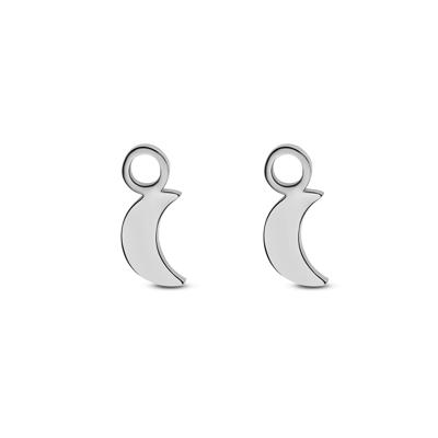 Oorbelhangers maantje - Stainless steel - Zilver