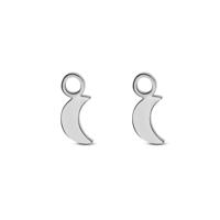 Oorbelhangers maantje - Stainless steel - Zilver