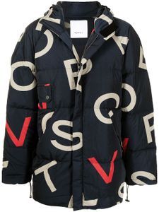 Ports V veste oversize matelassée à logo imprimé - Bleu