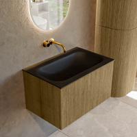 Badmeubel Mondiaz Kurve | 70 cm cm | Meubelkleur Dusk | Wastafelkleur Urban | Solid surface | Wasbak midden spoelbak | Zonder kraangat(en)