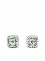 David Yurman puces d'oreilles Petite Châtelaine en argent sterling pavées de diamants et serties prasiolite (5 mm)