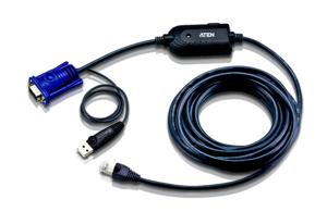 ATEN KVM Adapter [1x USB 1.1 stekker A, VGA-stekker - 1x RJ45-bus] 4.50 m Zwart