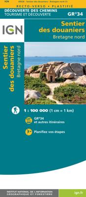 Wandelkaart - Wegenkaart - landkaart 89028 Sentier des Douaniers - Bretagne nord GR34 | IGN - Institut Géographique National