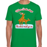 Foute kerstborrel t-shirt seksende rendieren groen voor heren 2XL (56)  - - thumbnail