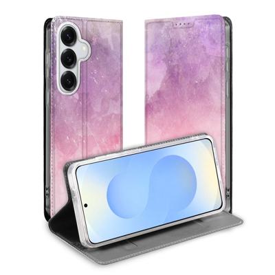 Bookcase Hoesje Samsung Galaxy S26 Pink Purple Paint