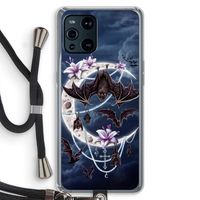 Vleermuizen Maan: Oppo Find X3 Transparant Hoesje met koord