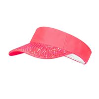 Zonneklep neon roze met steentjes