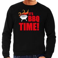 BBQ time bbq / barbecue cadeau sweater / trui zwart voor heren - thumbnail