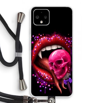 Dodelijk zoet: Pixel 4 Transparant Hoesje met koord