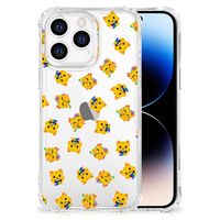 Doorzichtige Silicone Hoesje voor iPhone 14 Pro Katten Emojis