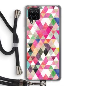 Gekleurde driehoekjes: Samsung Galaxy A12 Transparant Hoesje met koord