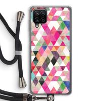 Gekleurde driehoekjes: Samsung Galaxy A12 Transparant Hoesje met koord
