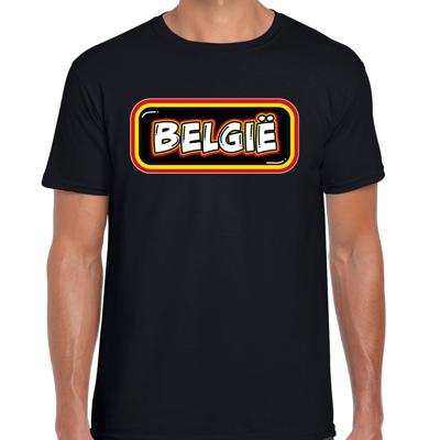 Verkleed T-shirt voor heren - Belgie - zwart - voetbal supporter - themafeest
