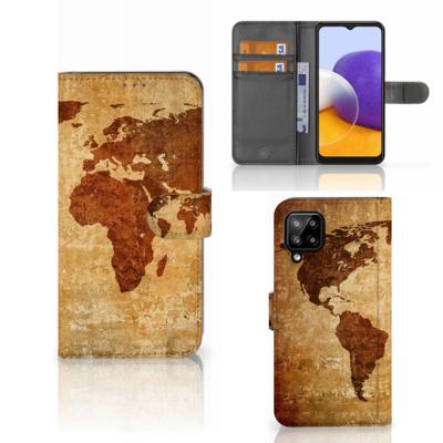 Samsung Galaxy A22 4G | M22 | Flip Cover | Wereldkaart