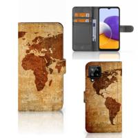 Samsung Galaxy A22 4G | M22 | Flip Cover | Wereldkaart