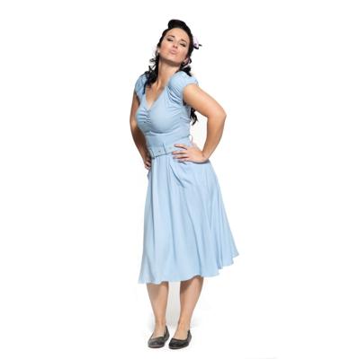 Queen Kerosin Swing Dress Mid Blue-S