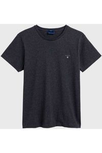 GANT Regular Fit T-Shirt ronde hals antraciet, Effen