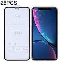 25 stuks 9H 5D volledige lijm volledig scherm gehard glas film voor iPhone XR