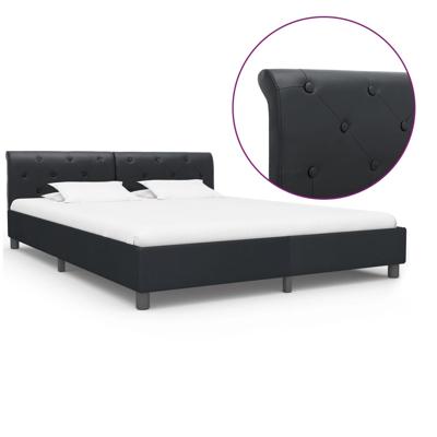 Bedframe kunstleer zwart 160x200 cm