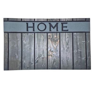 Deurmat - met print - rubber - houtlook - groen - 45 x 75 cm - schoonloopmat