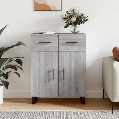 Dressoir 69,5x34x90 cm bewerkt hout grijs sonoma eikenkleurig