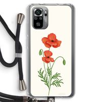 Red poppy: Xiaomi Redmi Note 10S Transparant Hoesje met koord