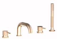 Plieger Roma afbouwdeel voor 4-gats badrandkraan met uitloop en handdouche, geborsteld rose goud - thumbnail