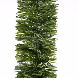 Decoris Kerstslinger-guirlande - groen - glanzend lametta - 270 cm