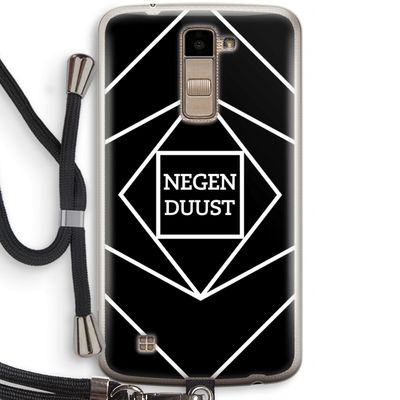 Negenduust geometrisch: LG K10 (2016) Transparant Hoesje met koord
