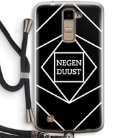 Negenduust geometrisch: LG K10 (2016) Transparant Hoesje met koord