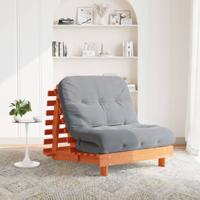 Futon slaapbank met matras 90x206x11 cm grenenhout wasbruin