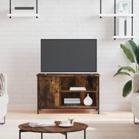 Tv-meubel 80x40x50 cm bewerkt hout gerookt eikenkleurig - thumbnail