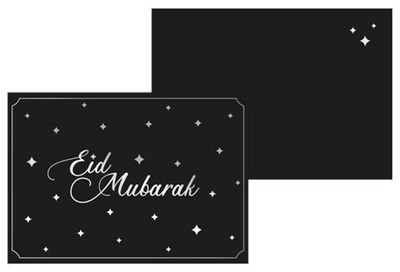 Kaart Eid Mubarak - Zwart/Zilver