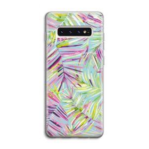 Tropical Palms Blue: Samsung Galaxy S10 4G Transparant Hoesje