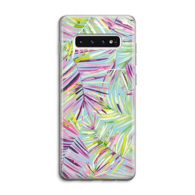 Tropical Palms Blue: Samsung Galaxy S10 4G Transparant Hoesje
