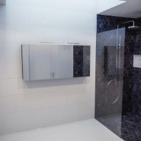 Spiegelkast Vico Cube | 150x70 cm | 3 Deuren | Zonder verlichting | Eiken