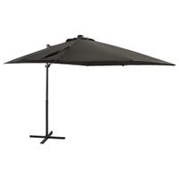 VidaXL Zweefparasol met paal en LED-verlichting 250 cm antracietkleur - thumbnail