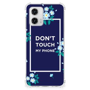 Motorola Moto G73 Anti Shock Case Flowers Blue DTMP