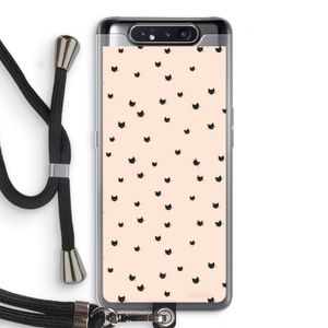 Kleine kattenkopjes: Samsung Galaxy A80 Transparant Hoesje met koord