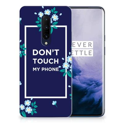 OnePlus 7 Pro Silicone-hoesje Flowers Blue DTMP OnePlus 7 Pro Silicone-hoesje Flowers Blue DTMP